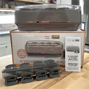 New! InfinitiPRO By Conair Luxe Volume Flocked Roller Set 8 Rollers *Open Box*